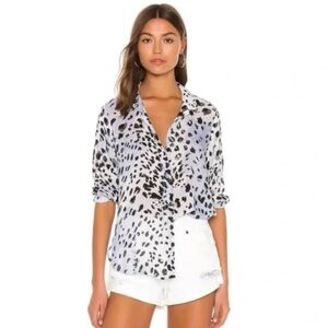 Bella Dahl Revolve button front top animal print tencel lyocell Medium